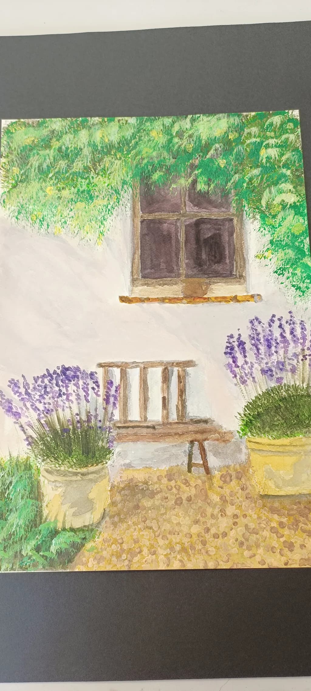 Garden Bench with Lavender