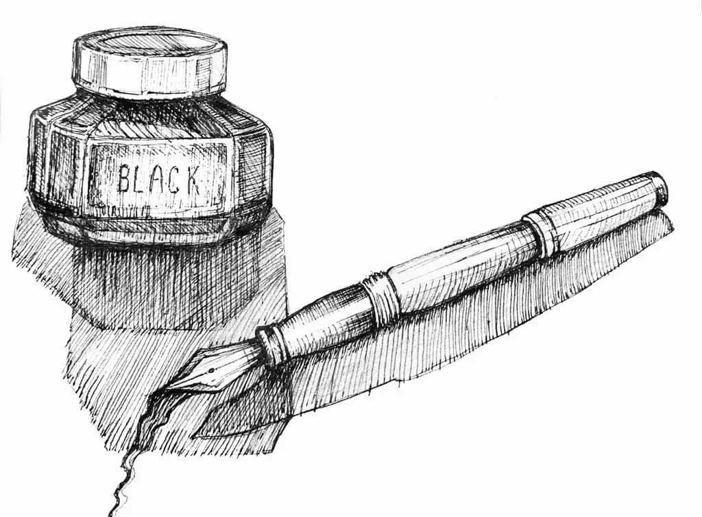 Black Ink and Fountain Pen