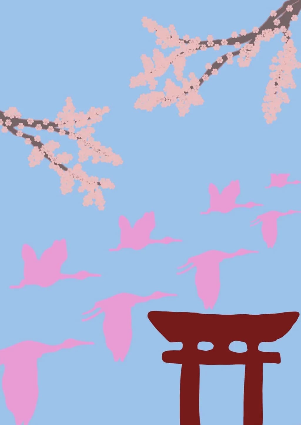 Torii and Cherry Blossoms Flight