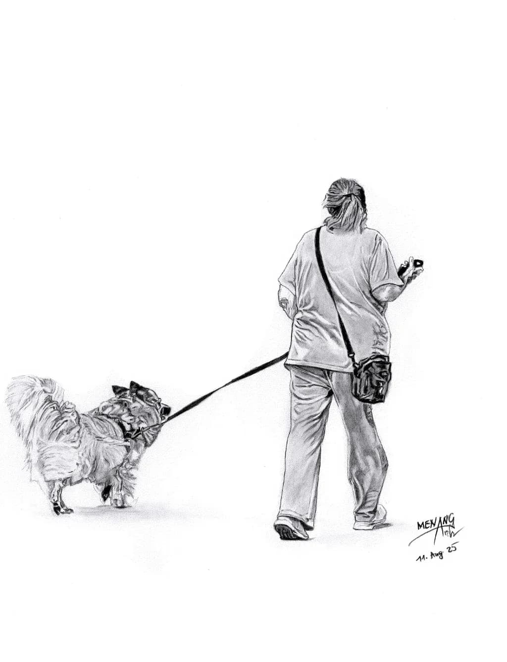 Woman Walking Dog