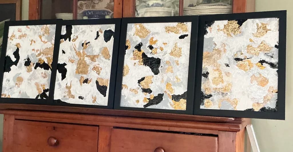 Textured Gold and Black Panels