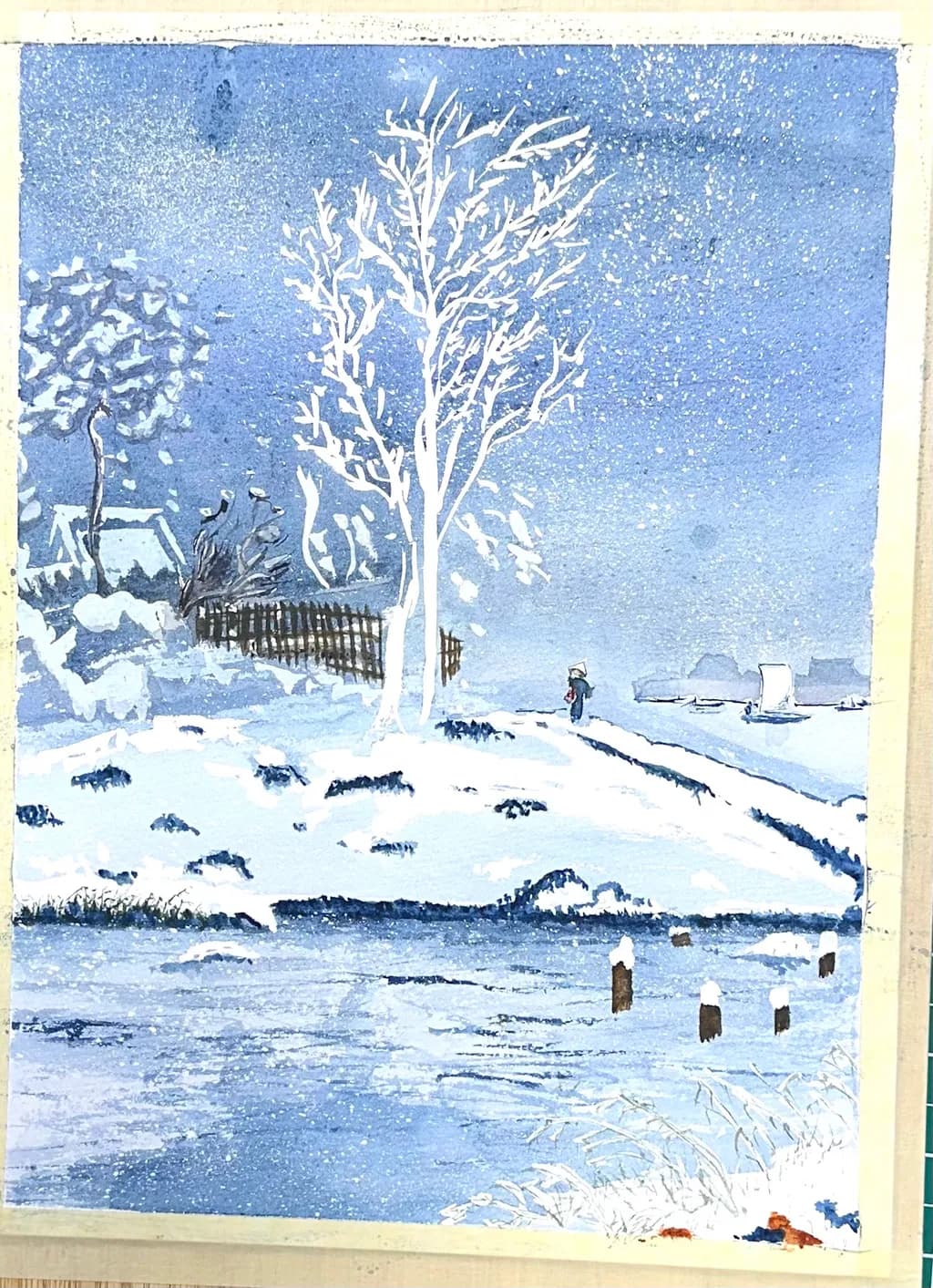 Snowy Riverbank