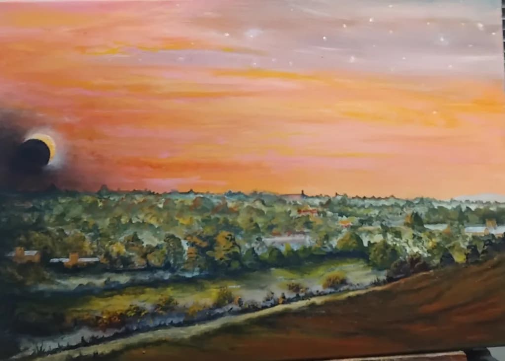 Moon Over Painted Fields