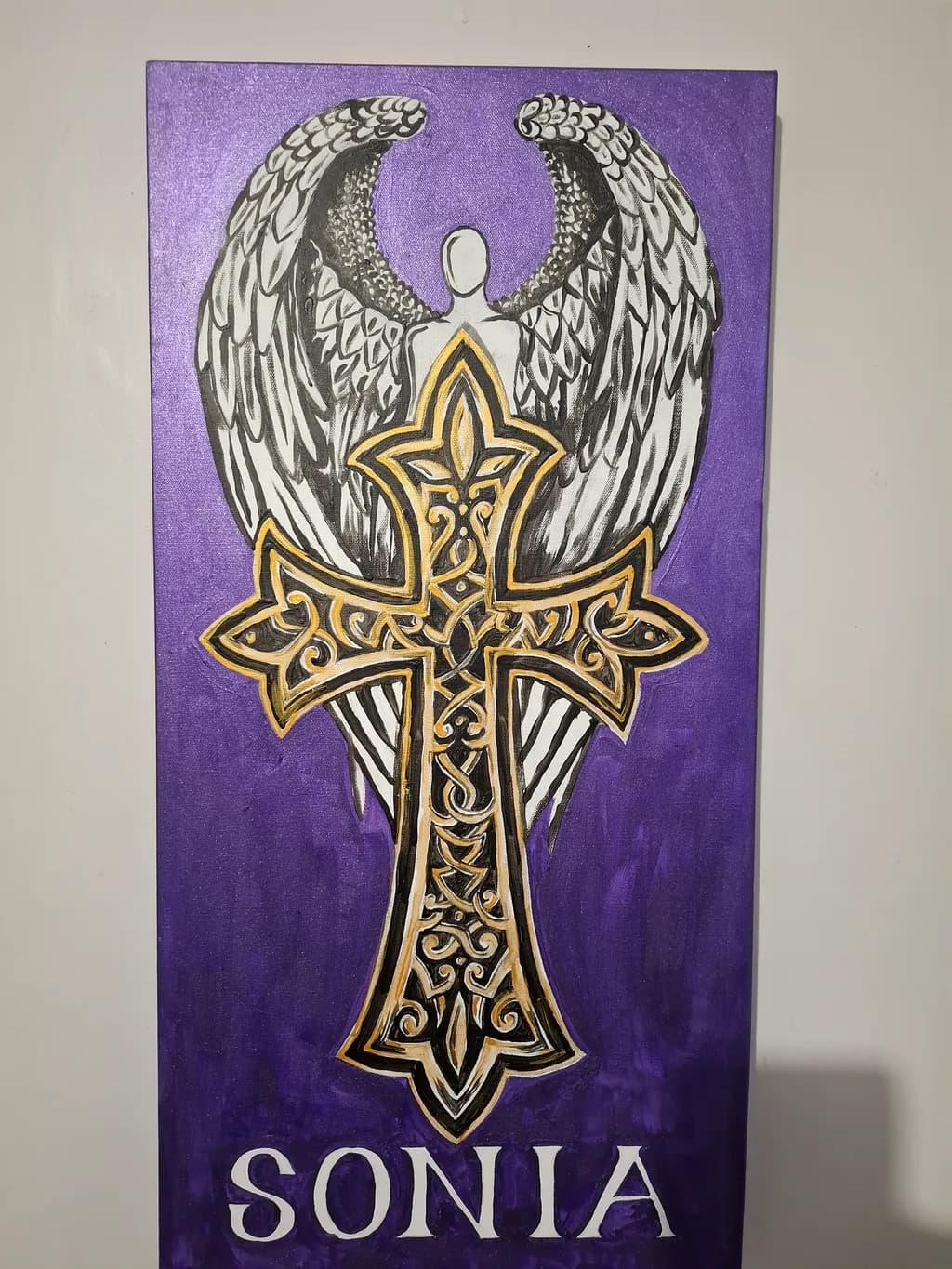 Angel Cross on Purple