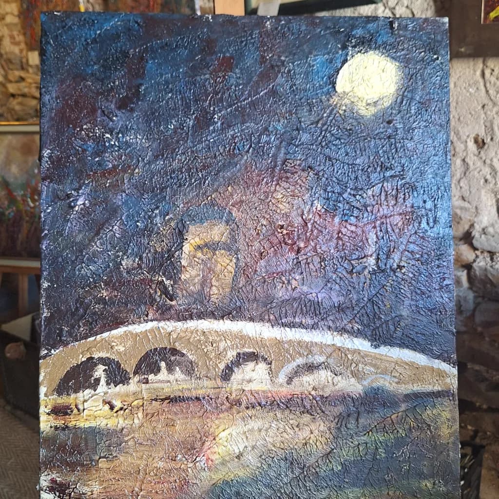 Moonlit Stone Bridge