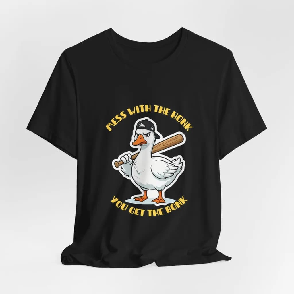 Badass Goose with Baseball Bat Tee