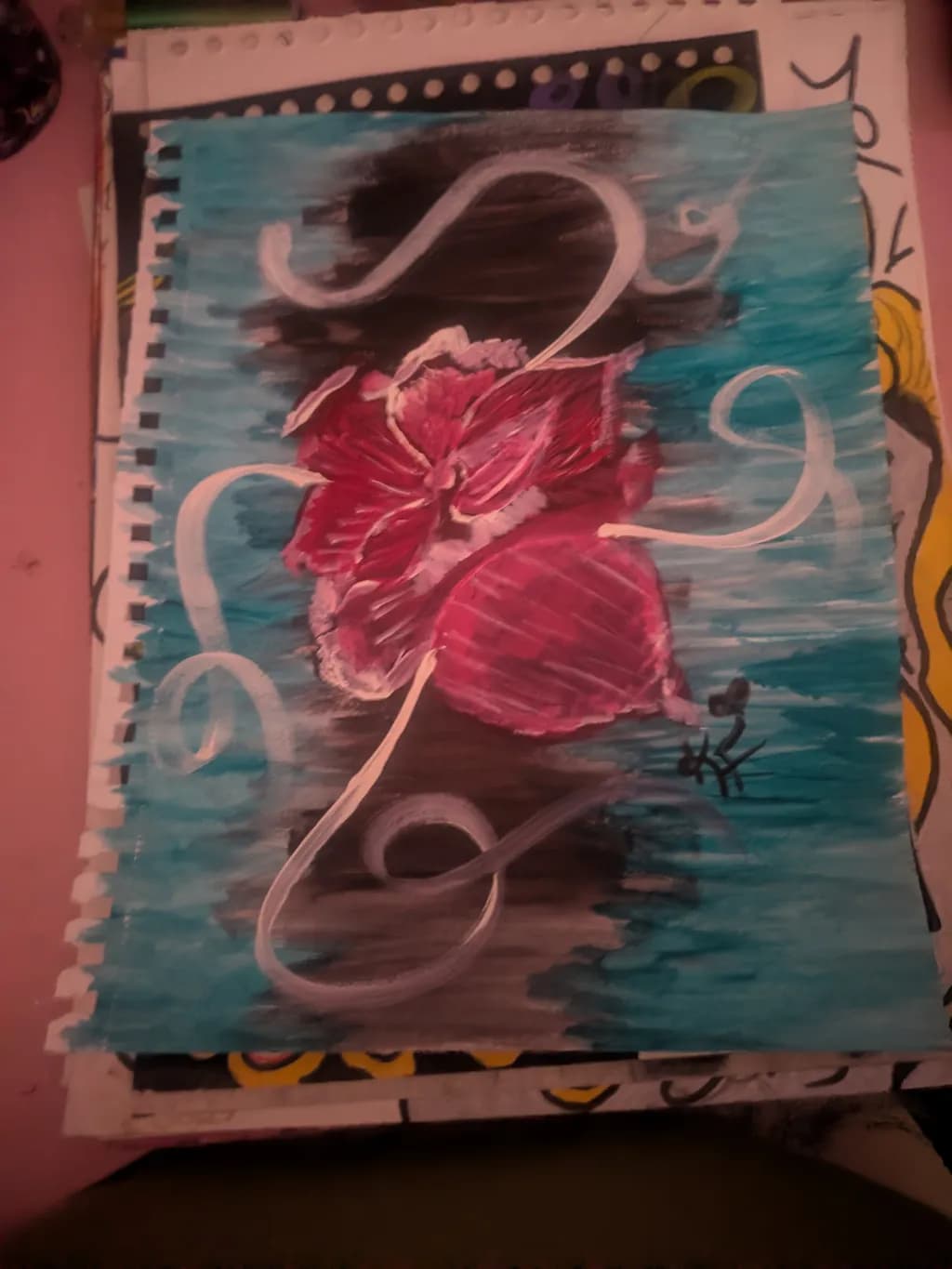 Red Flower Swirls