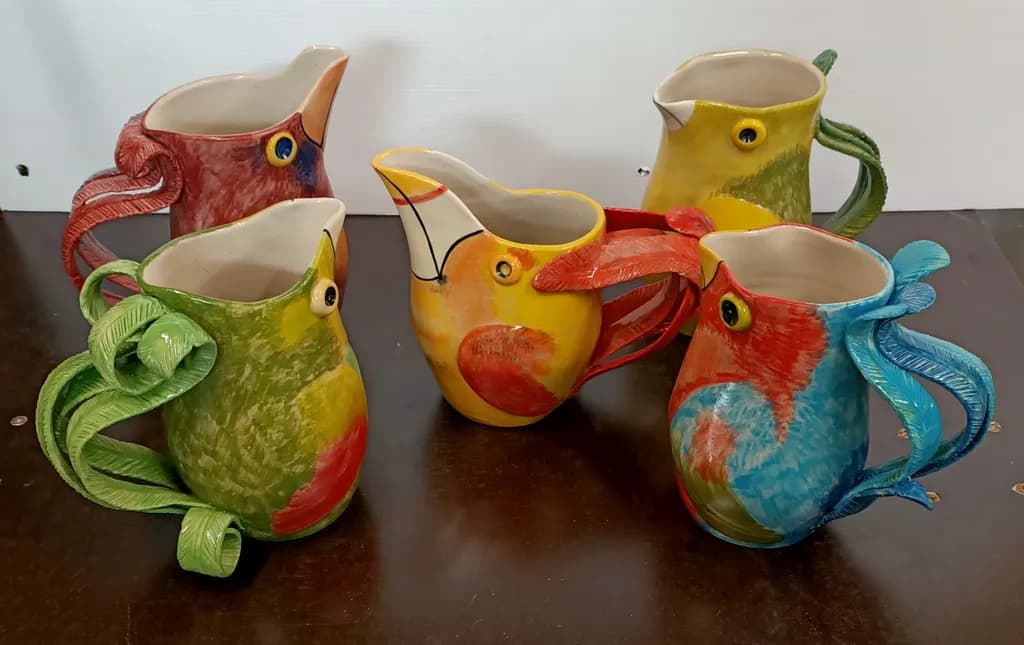Colorful Bird Pitchers