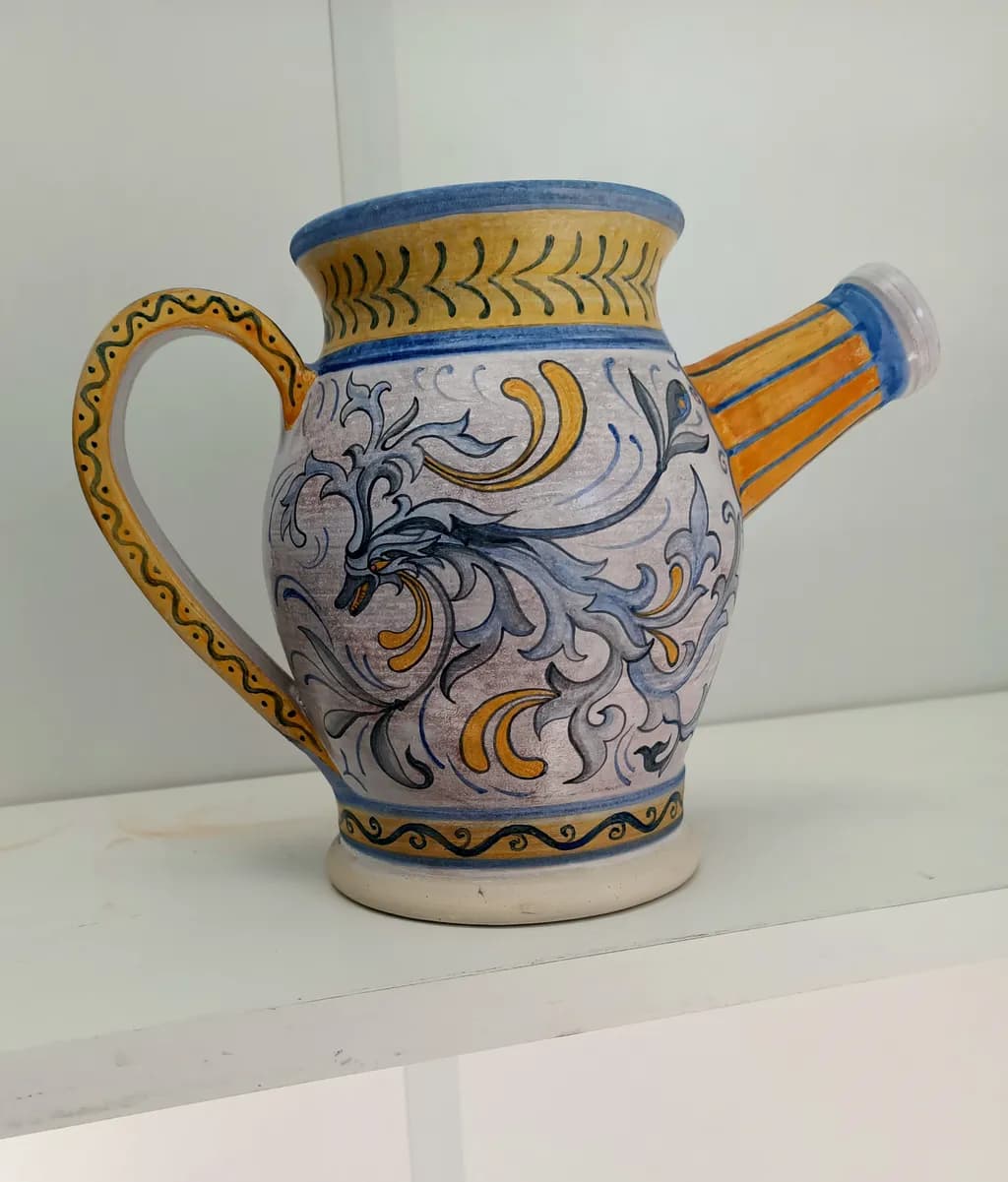 Decorated Ceramic Pitcher