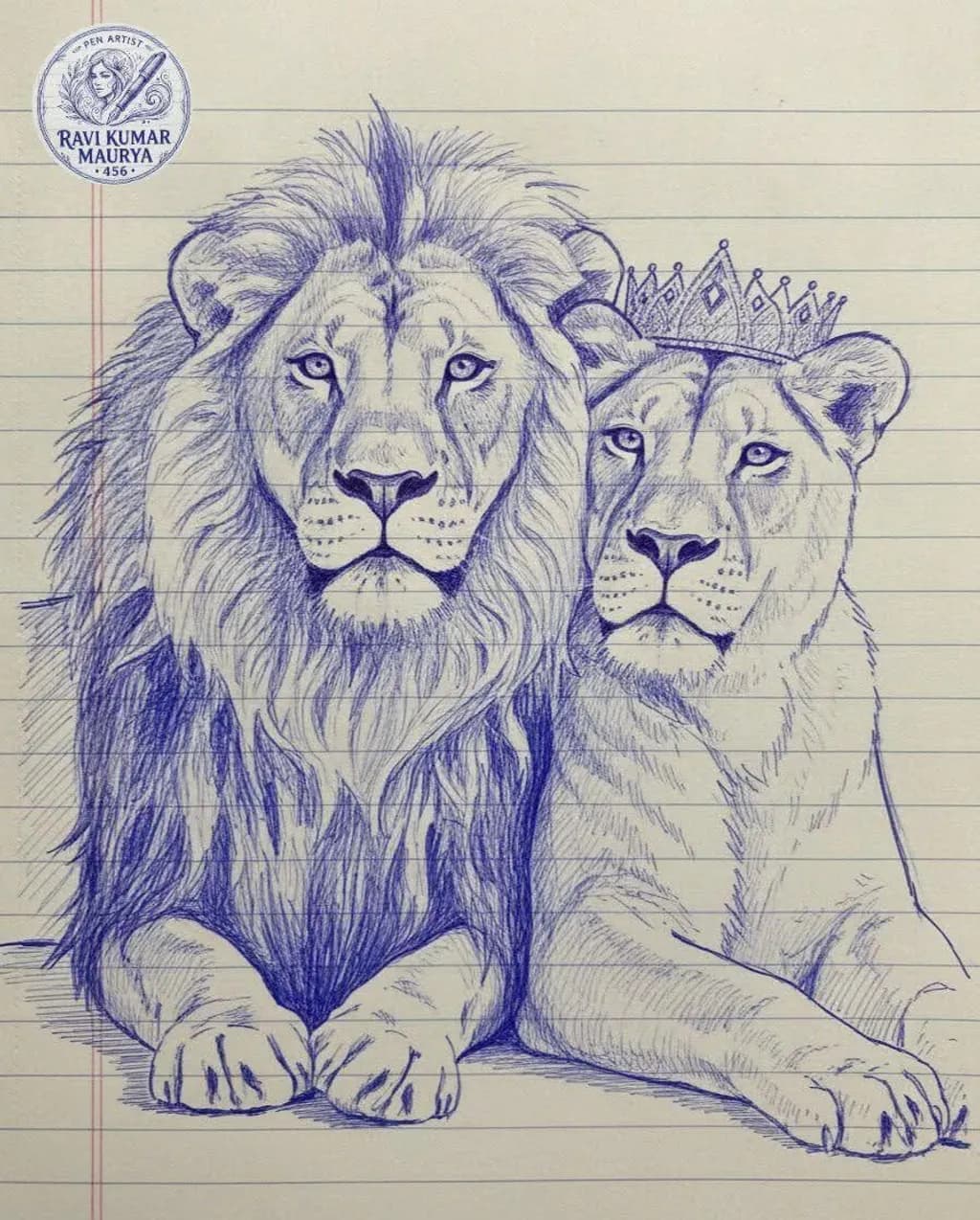 Lion and Lioness Portrait