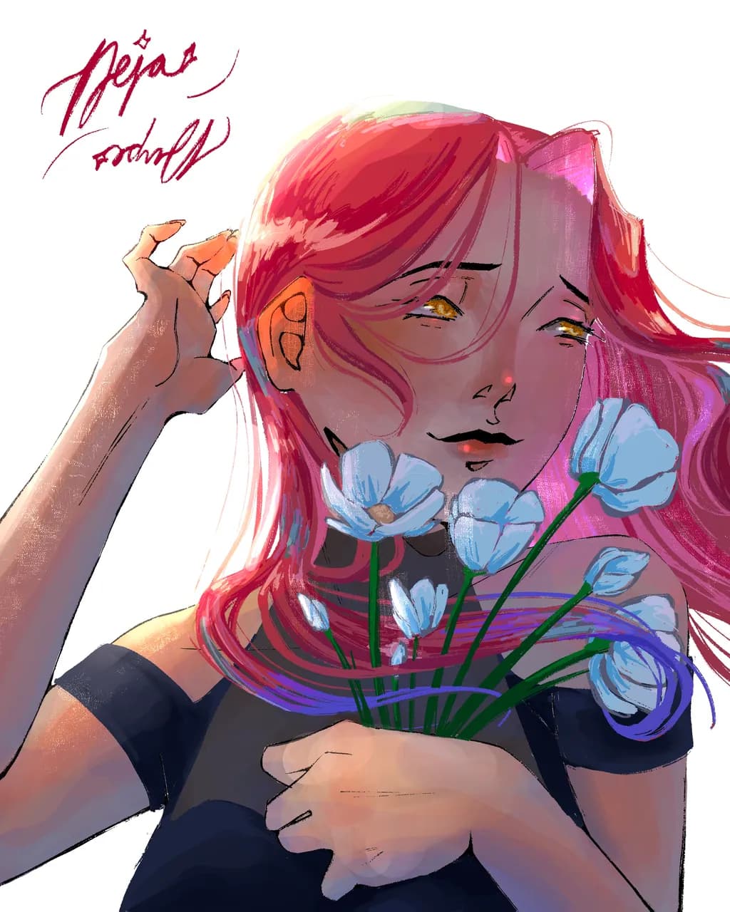 Redhair with Flowers