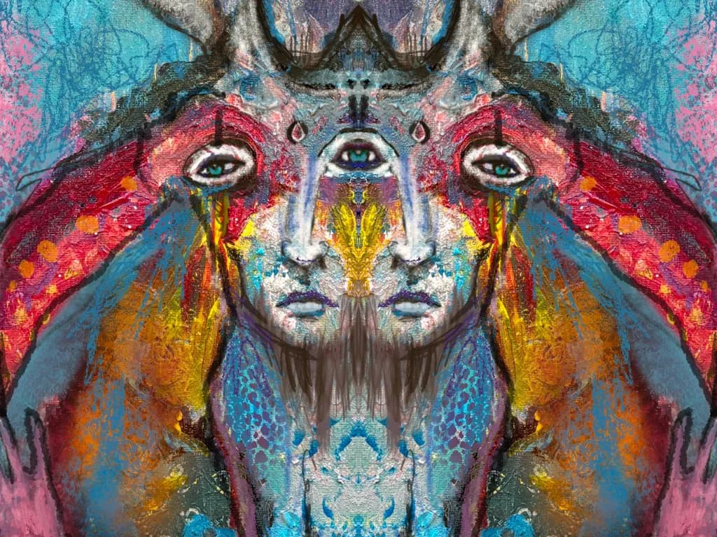 Abstract Faces Reflection