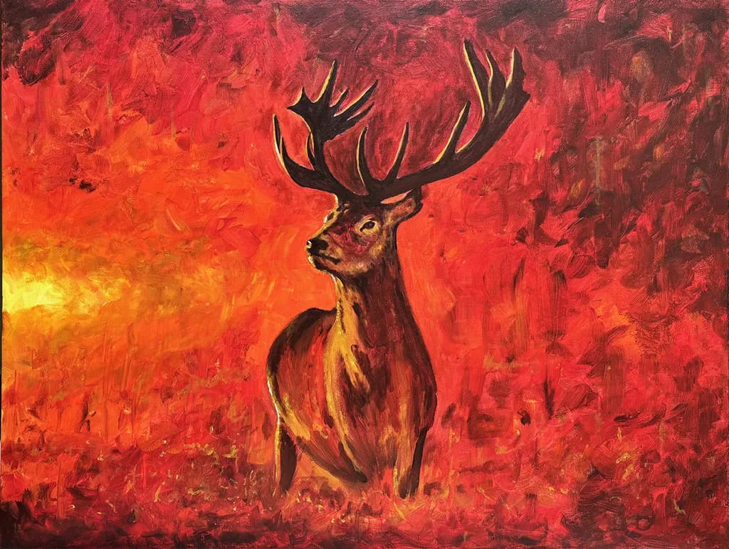 Majestic Stag in Flame