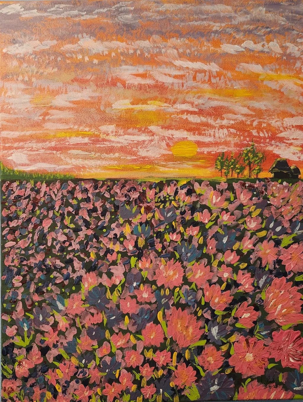 Field of Sunset Flowers