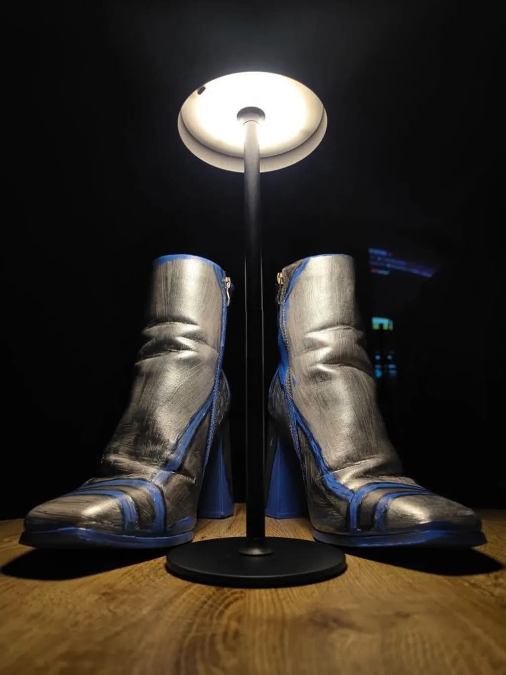 Metallic Blue Boots