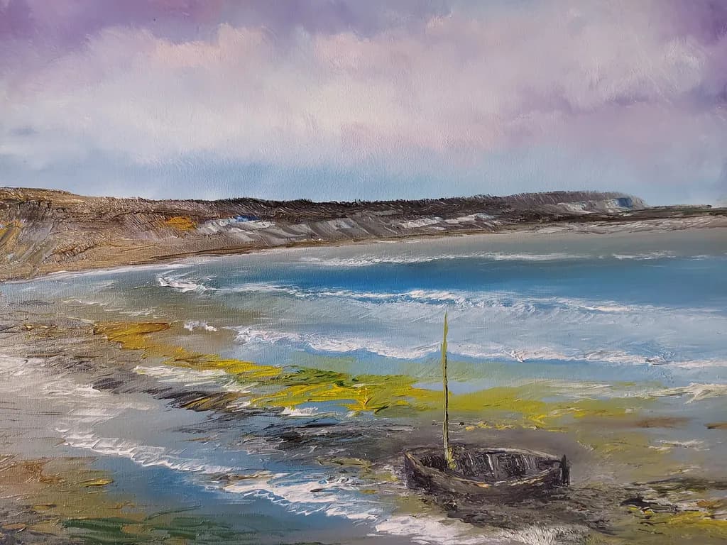 Coastal Shoreline with Boat
