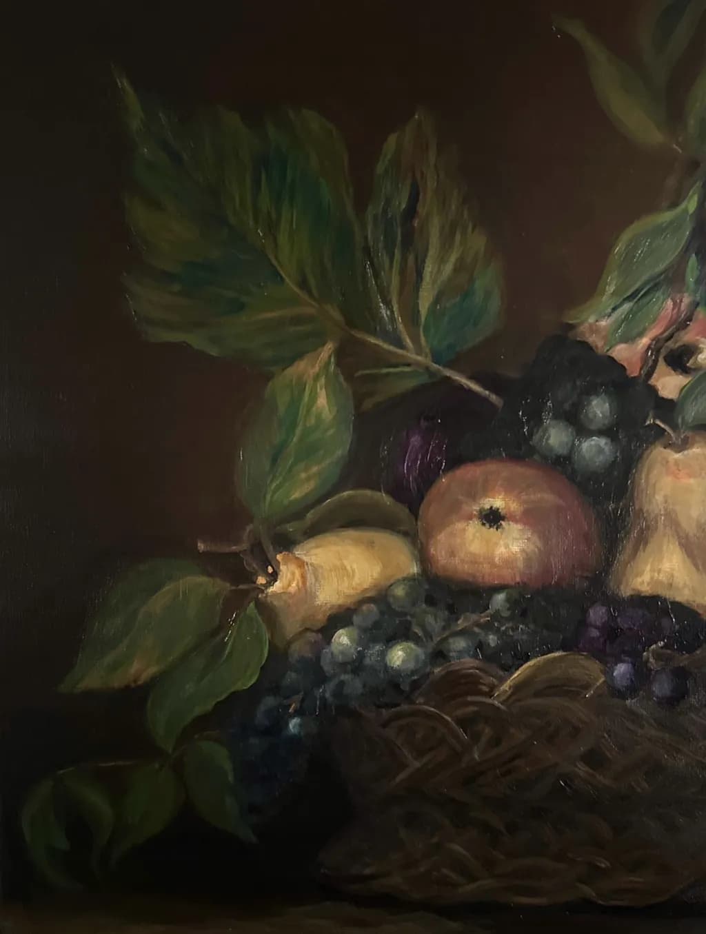 Fruit Basket with Leaves