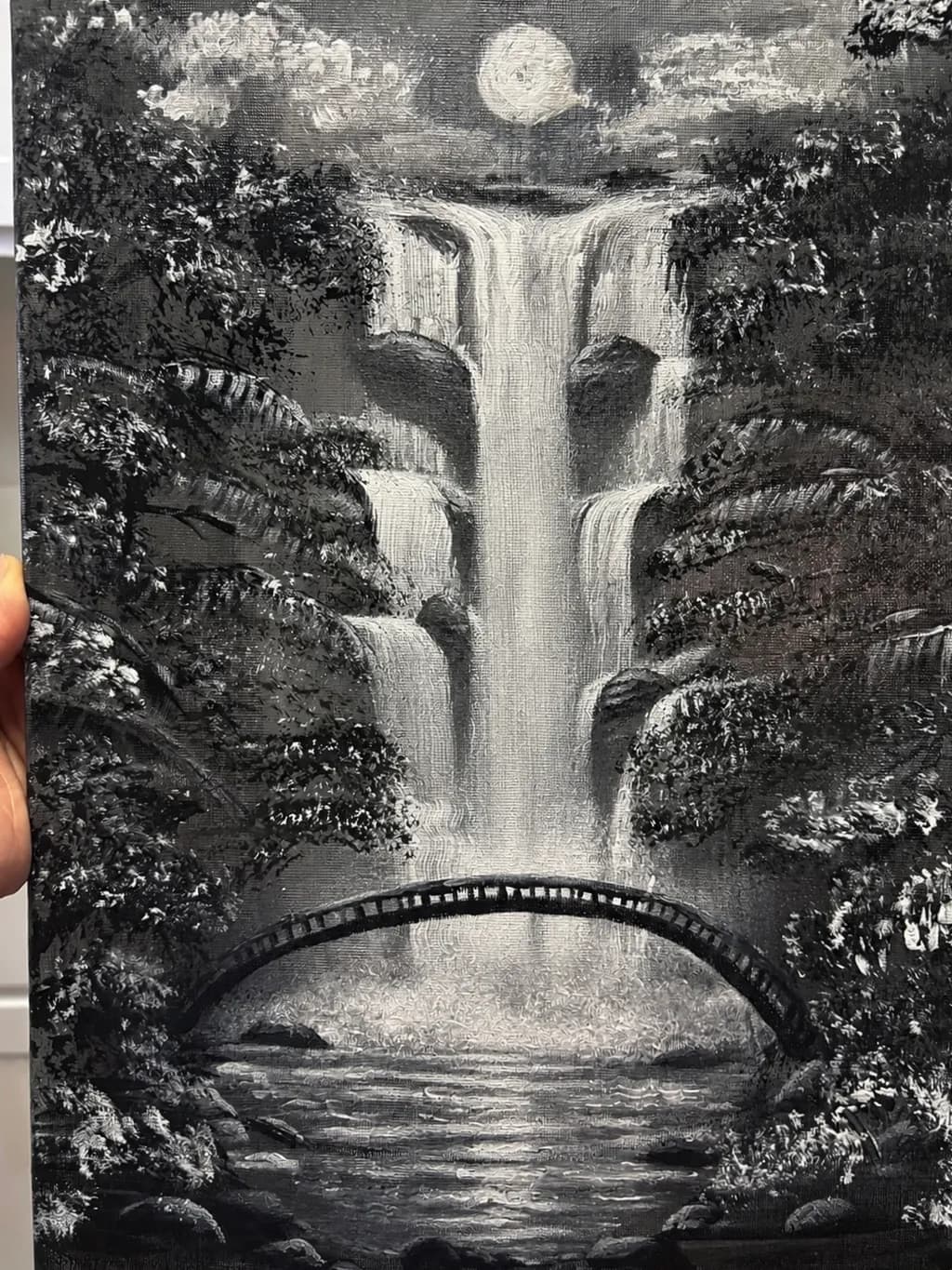 Moonlit Waterfall Bridge