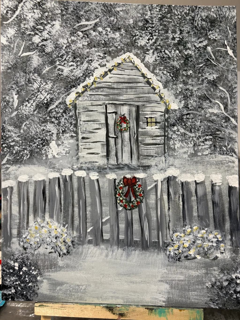 Winter Cabin Fence