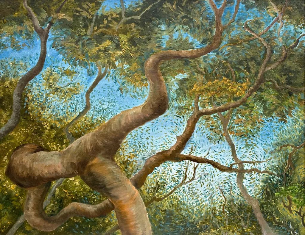 Large Painting of Oaks
