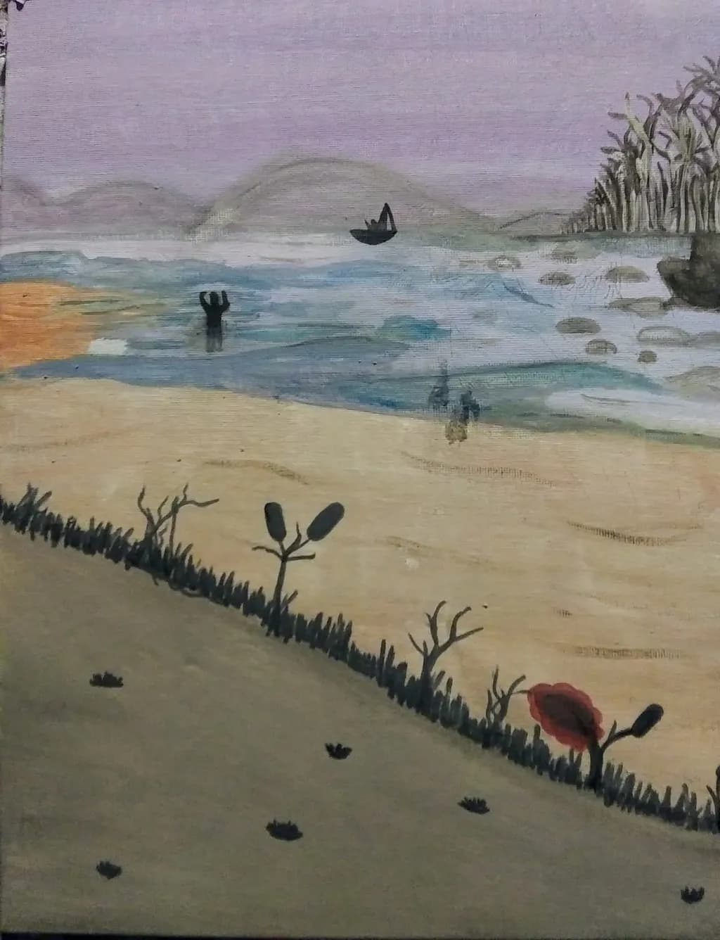 Sunset Beach Silhouettes