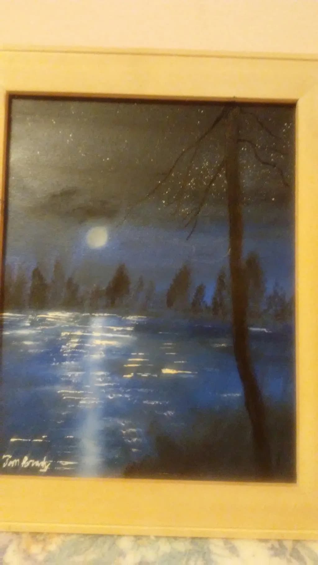 Moonlit Lake Reflection