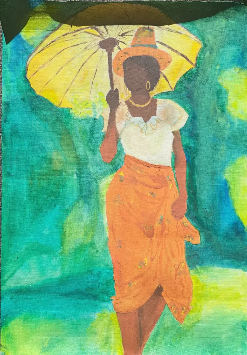 Woman with Yellow Umbrella