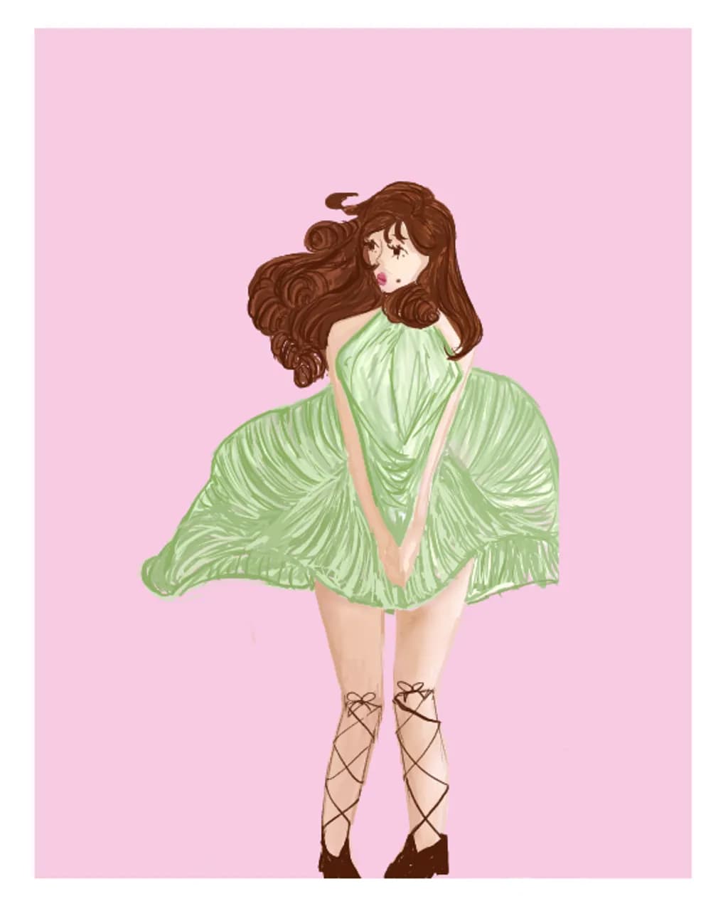 Green Dress Woman