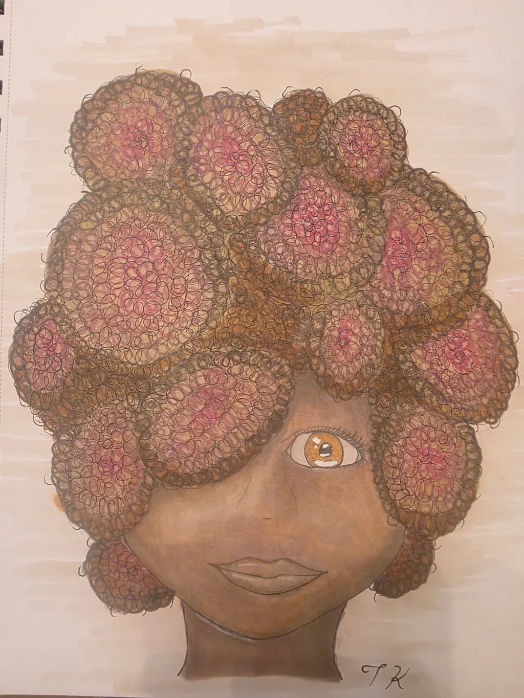 Portrait with Curly Hair