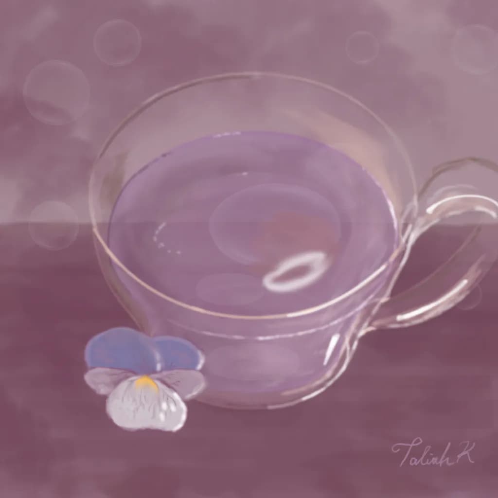 Glass Cup with Violet Drink