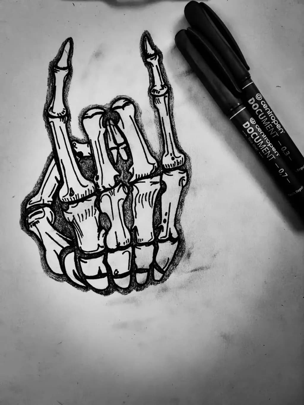 Skeleton Hand Sketch