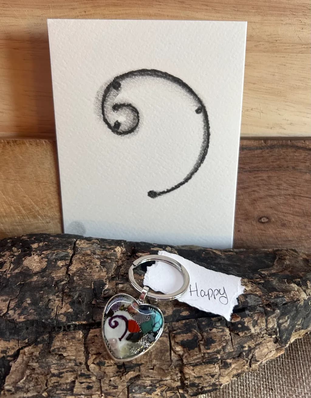 Spiral Heart Keychain
