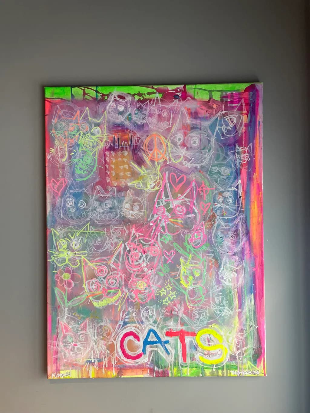 Neon Cats Canvas