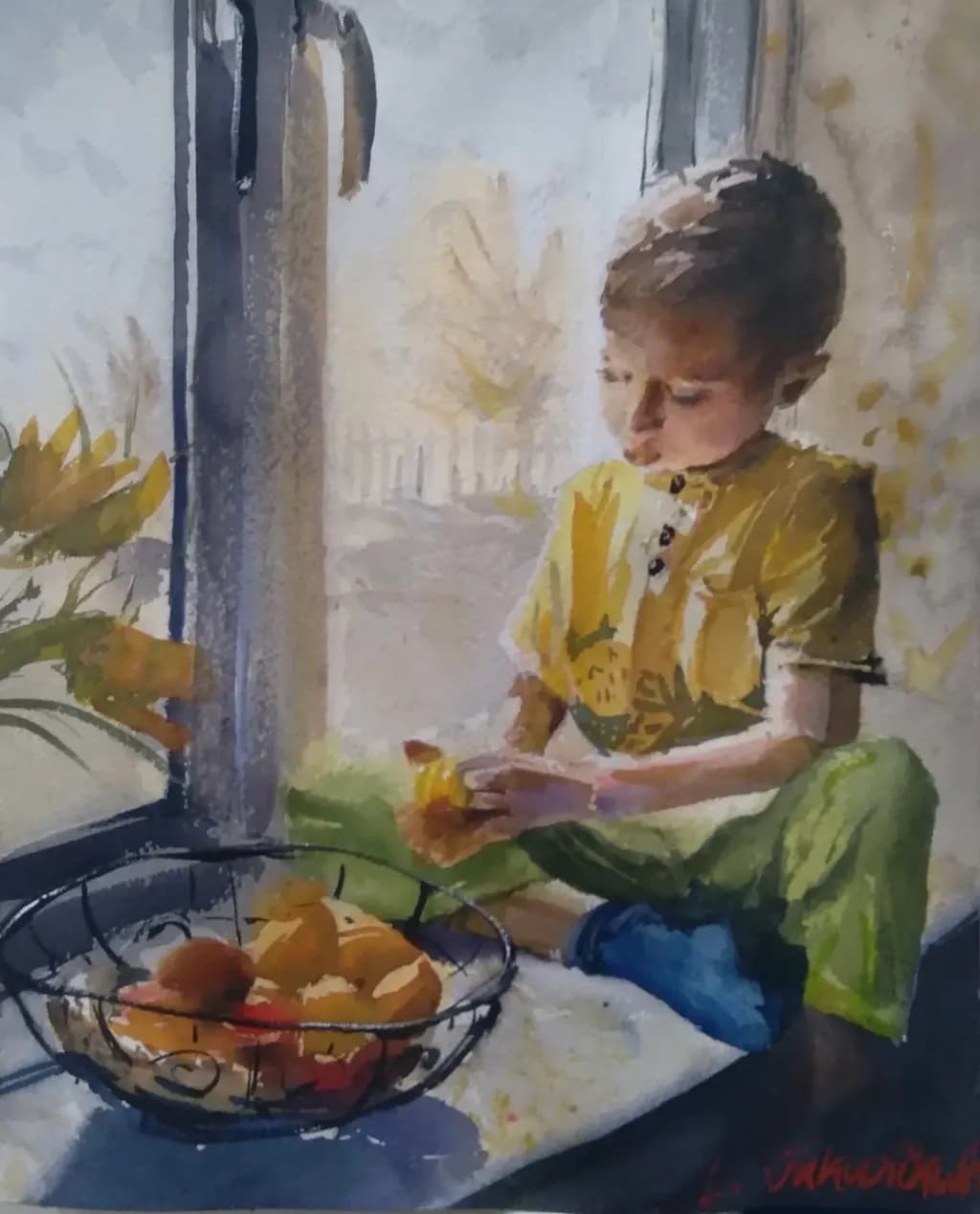 Boy with Fruit Basket