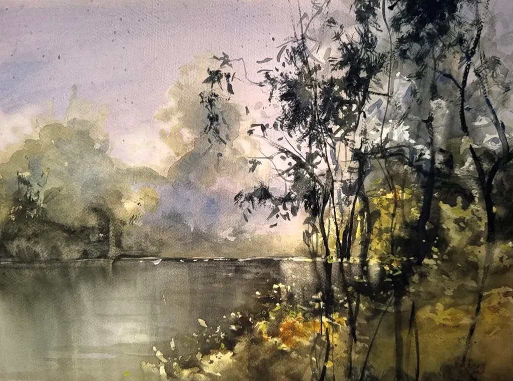 Misty Forest Lake
