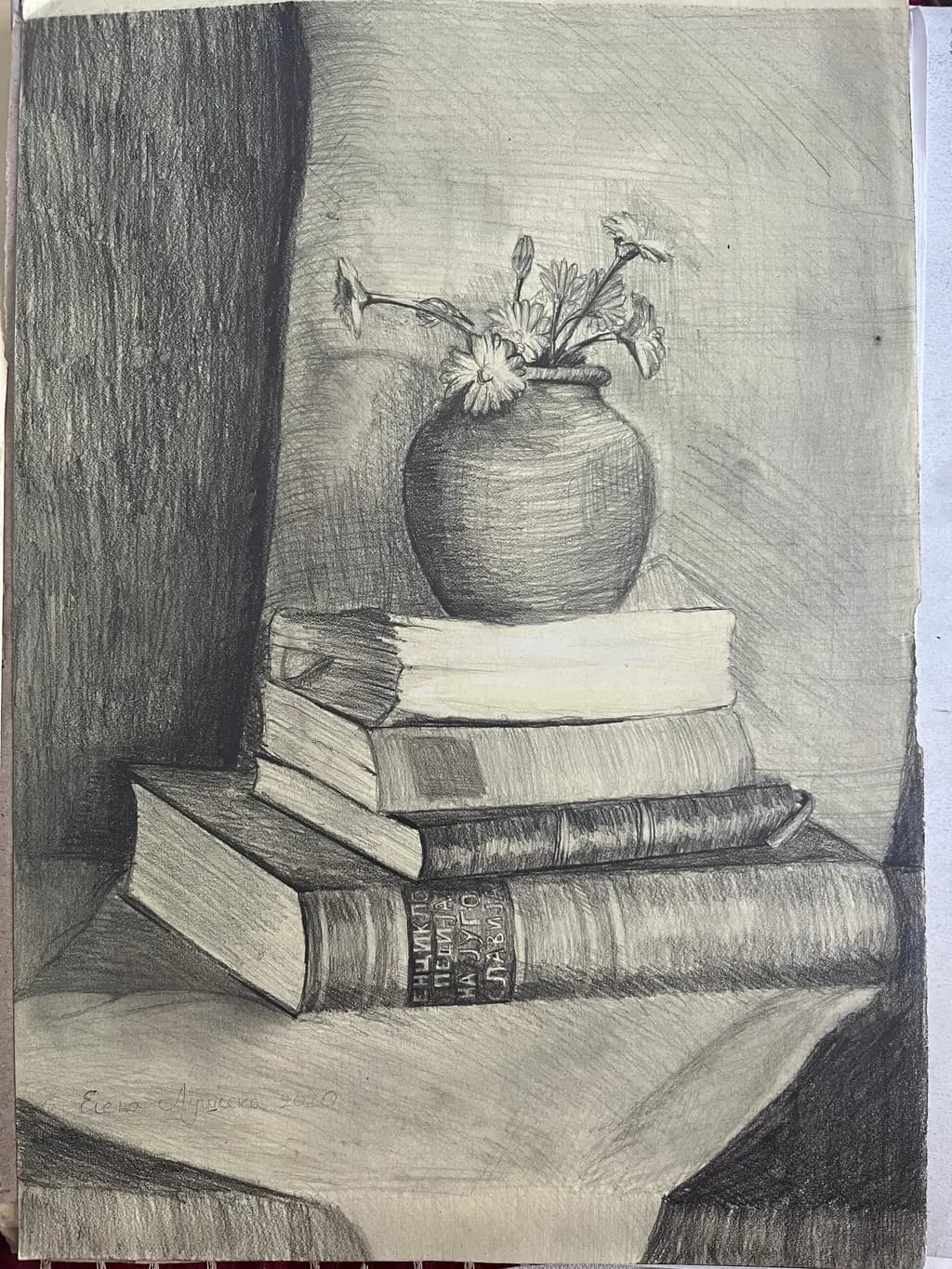 Books and Vase
