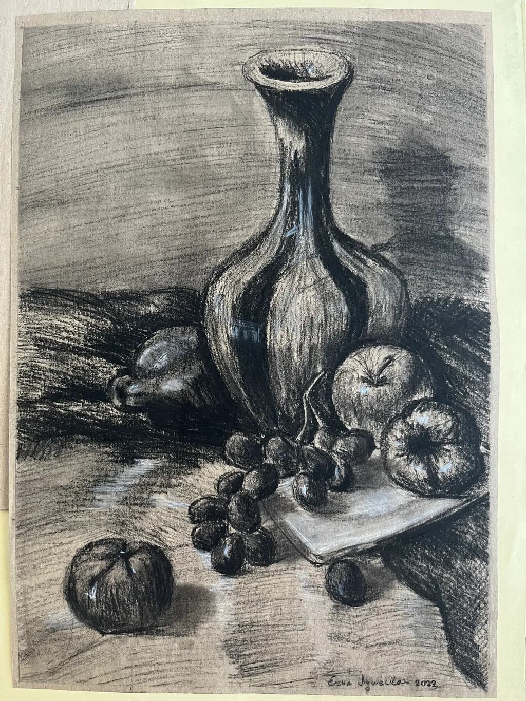 Still Life with Vase and Fruit