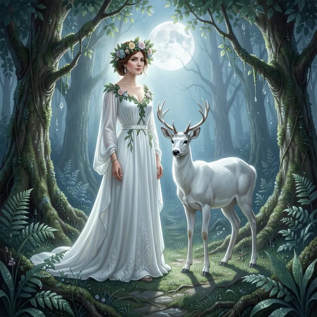 Forest Moonlight Deer