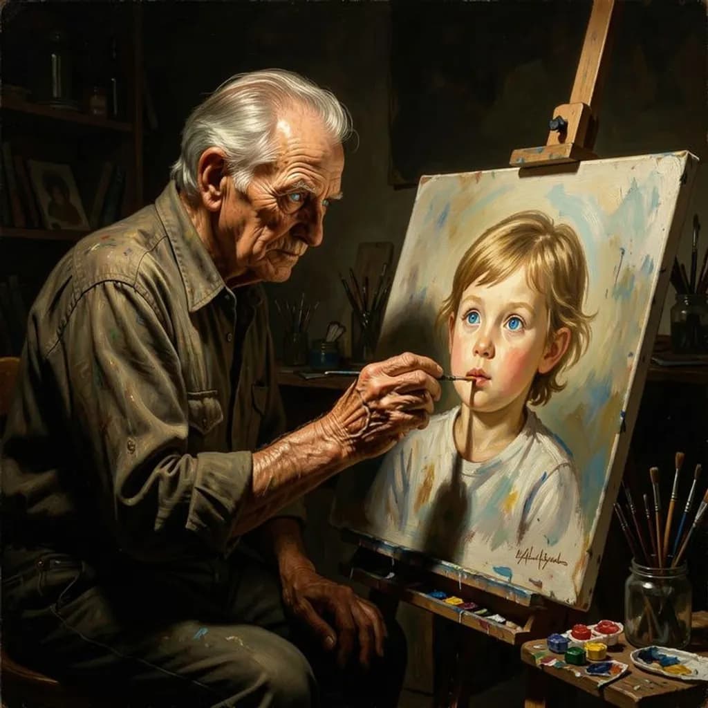 Artist Painting Child Portrait