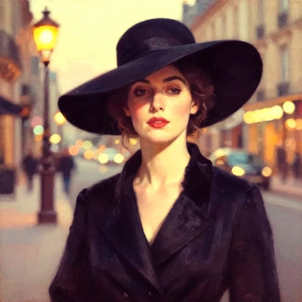 Street Portrait in Black Hat