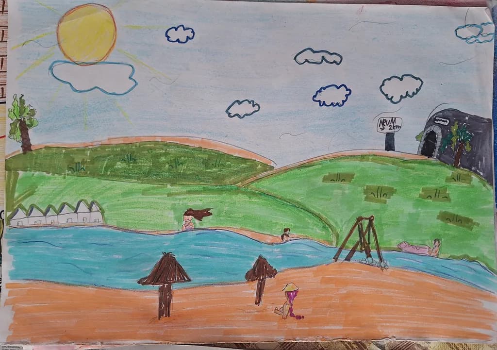 Sunny Riverbank Playground