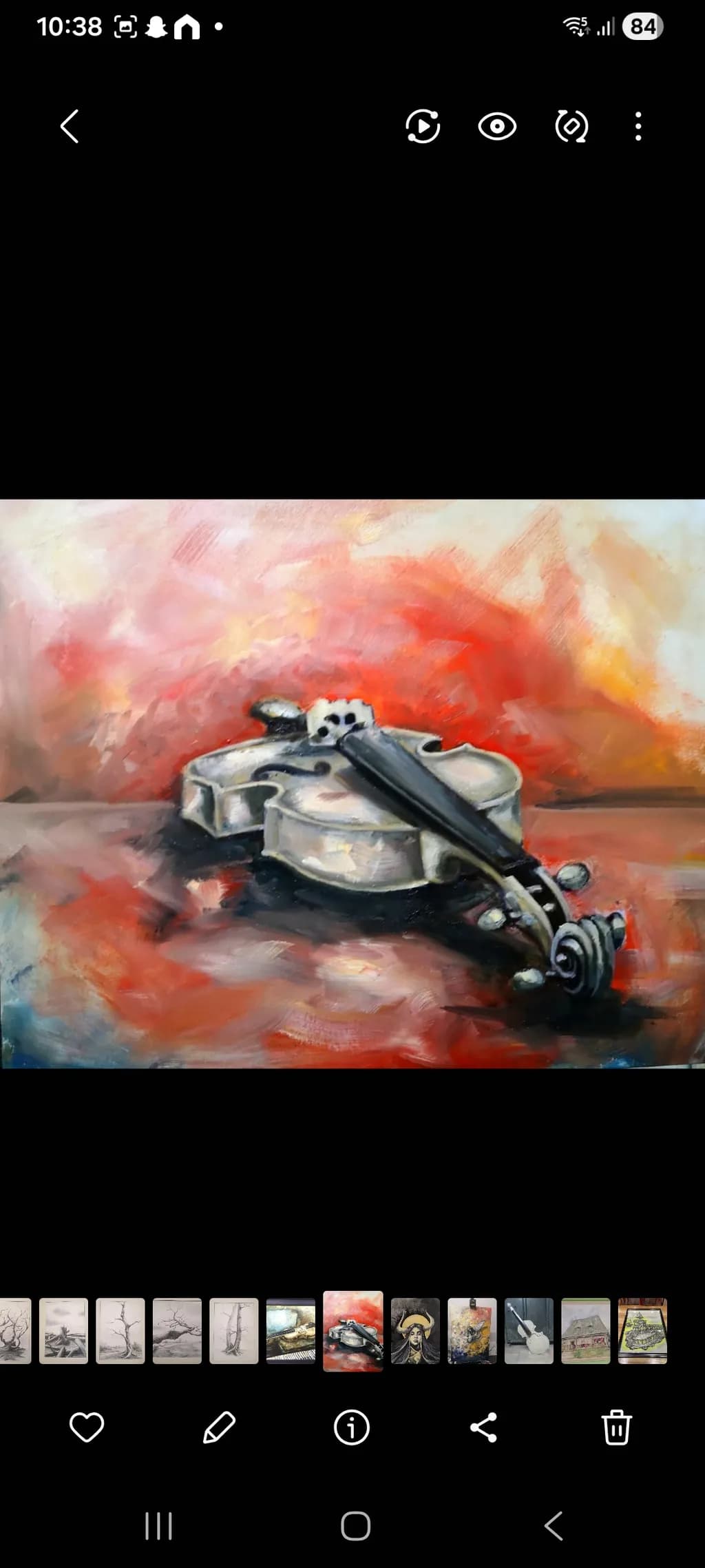 Violin on Abstract Background