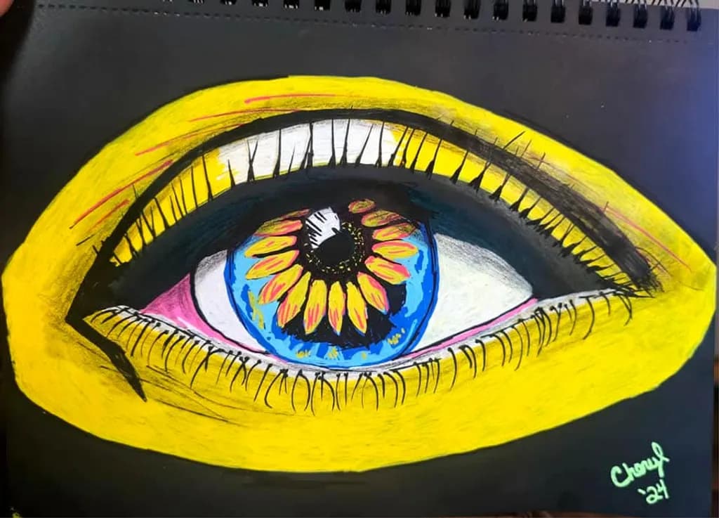 Eye with Sunflower