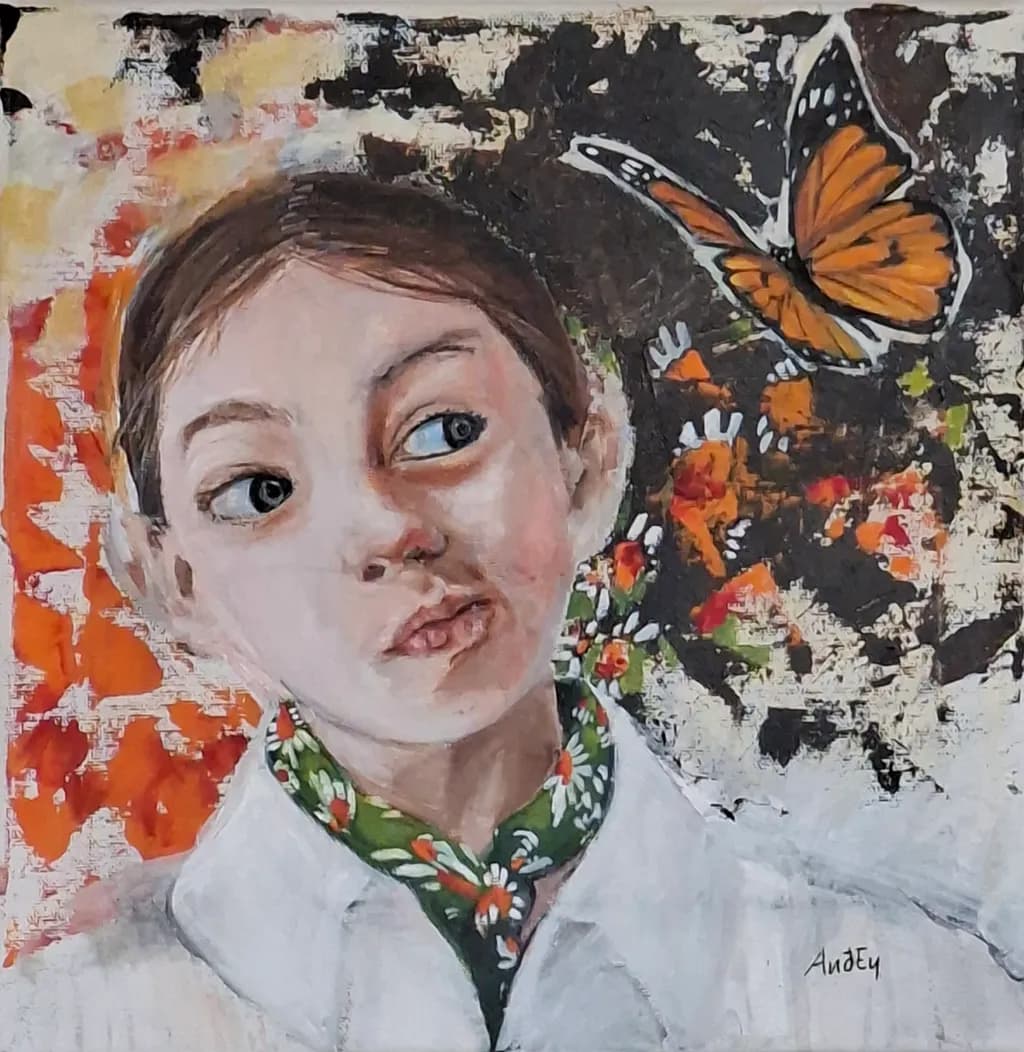 Butterfly and Girl Portrait