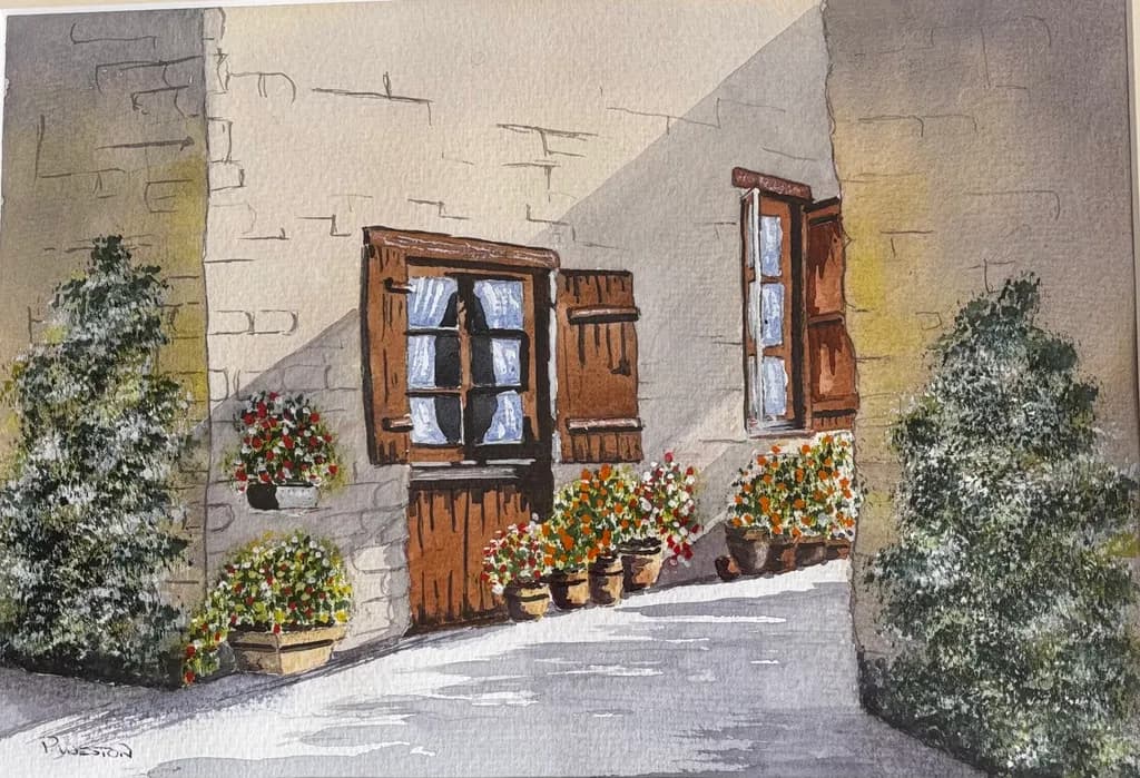 Flowered Courtyard Shadows