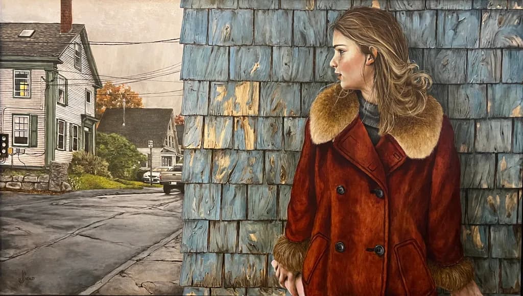 Woman by Shingled Wall