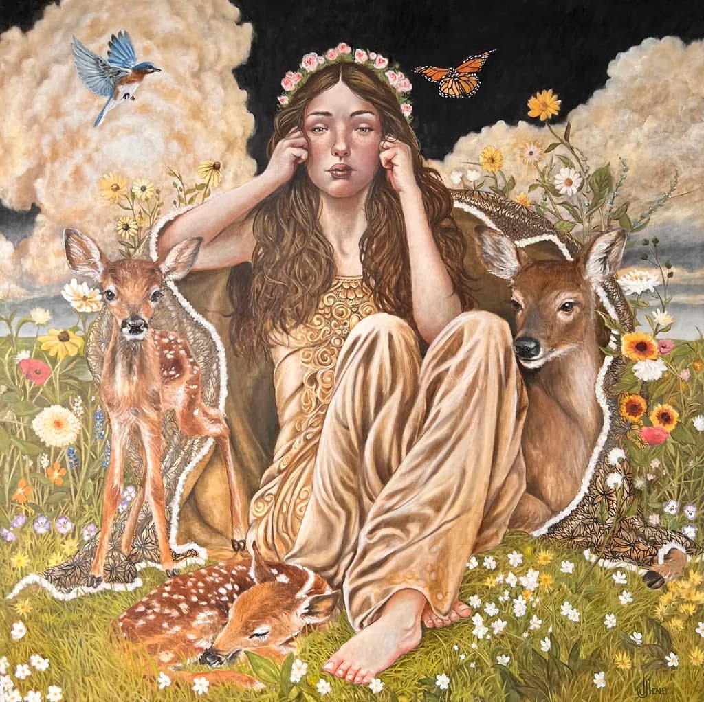Deer and Meadow Harmony