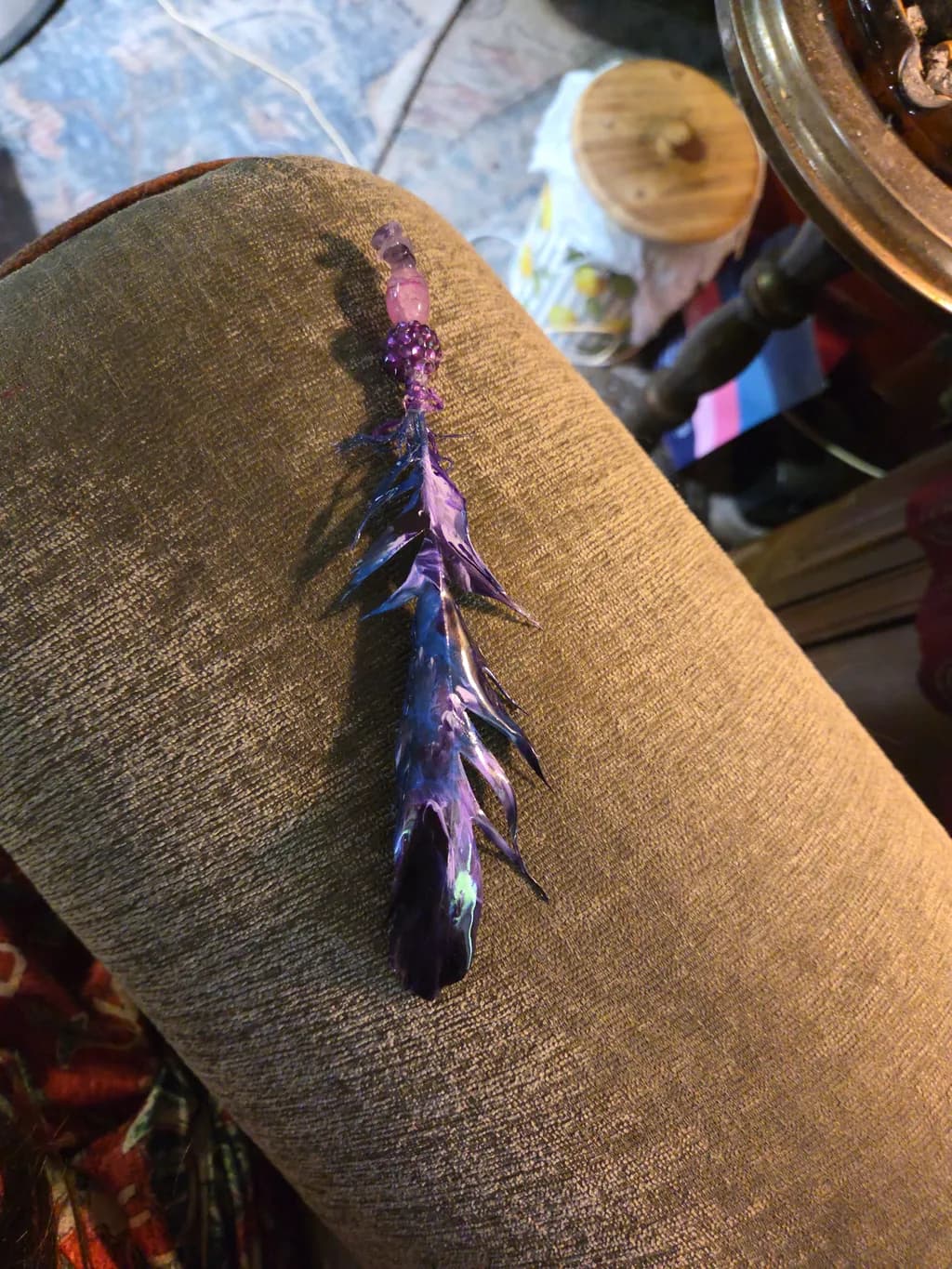 Purple Feather Charm
