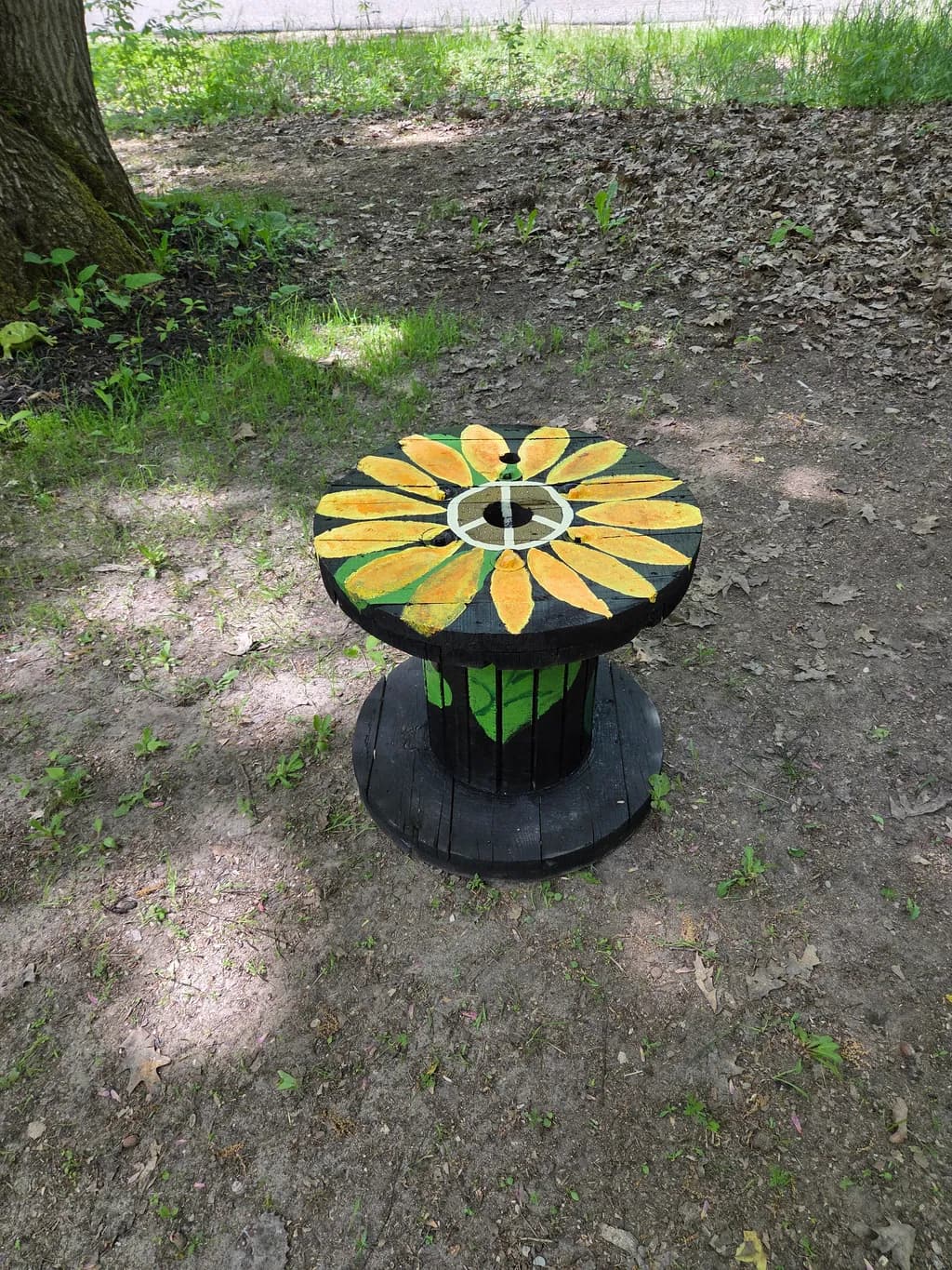 Painted Wooden Spool Table