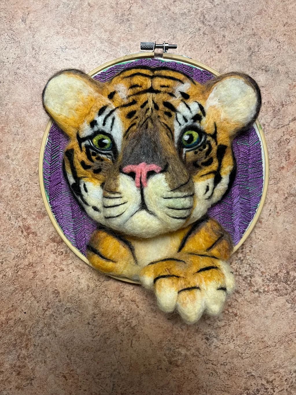 Needlefelted Tiger Portrait